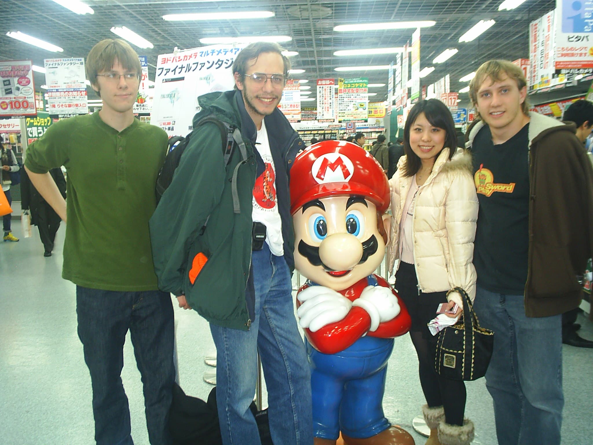 Picture of us with Mario Statue at Yodobashi Camera in Umeda Cover Image for Yodobashi Camera